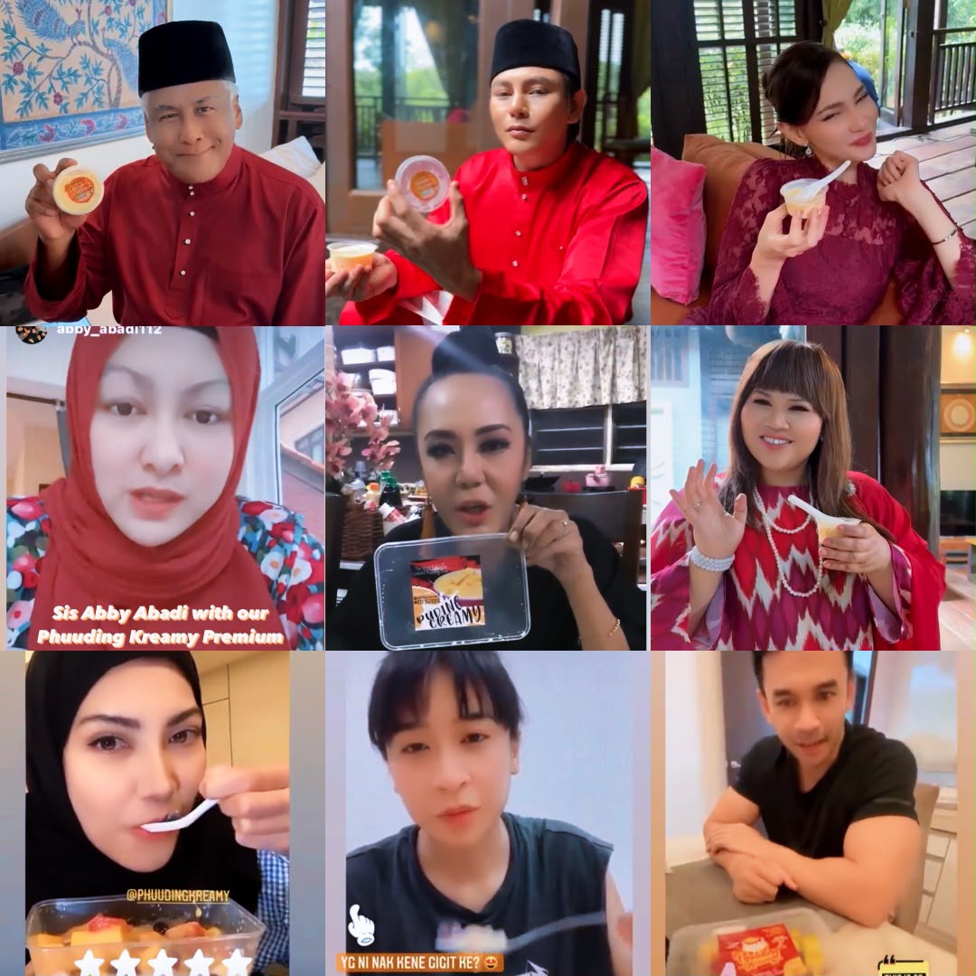 Koleksi gambar tokoh tempatan menikmati Puding Kastard Berkuah